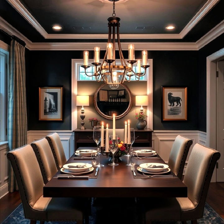 cozy moody lighting for dining room