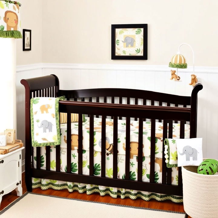 cozy safari themed crib bedding