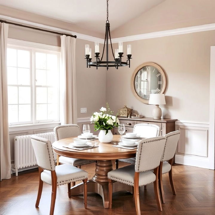 cozy soft taupe dining room color scheme