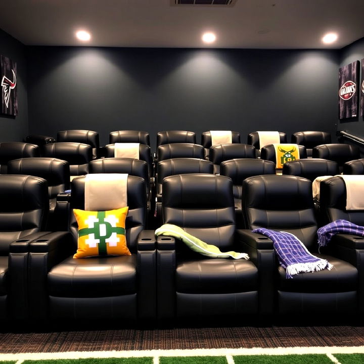 cozy stadium seating style chair setup