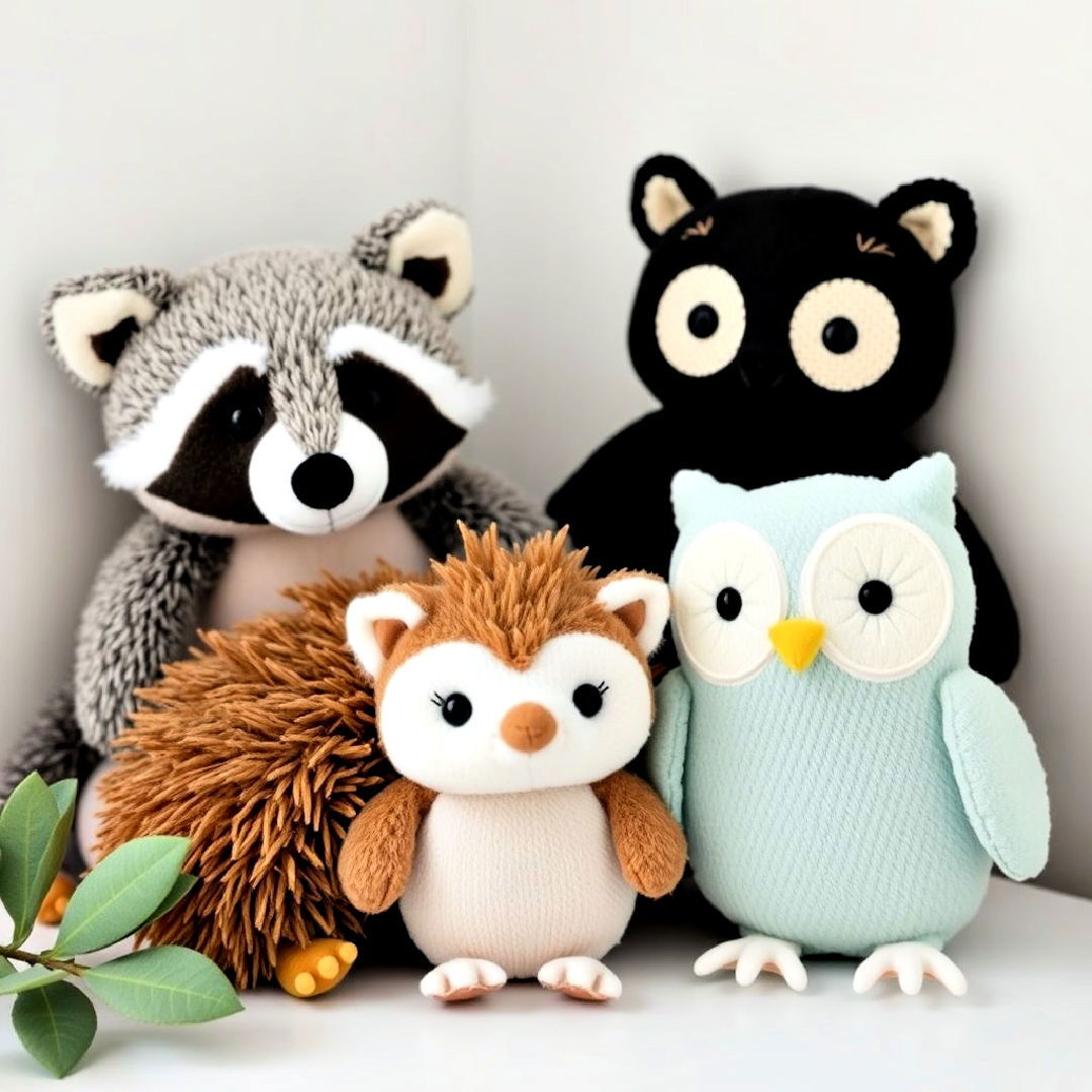 cozy woodland animal plush toys