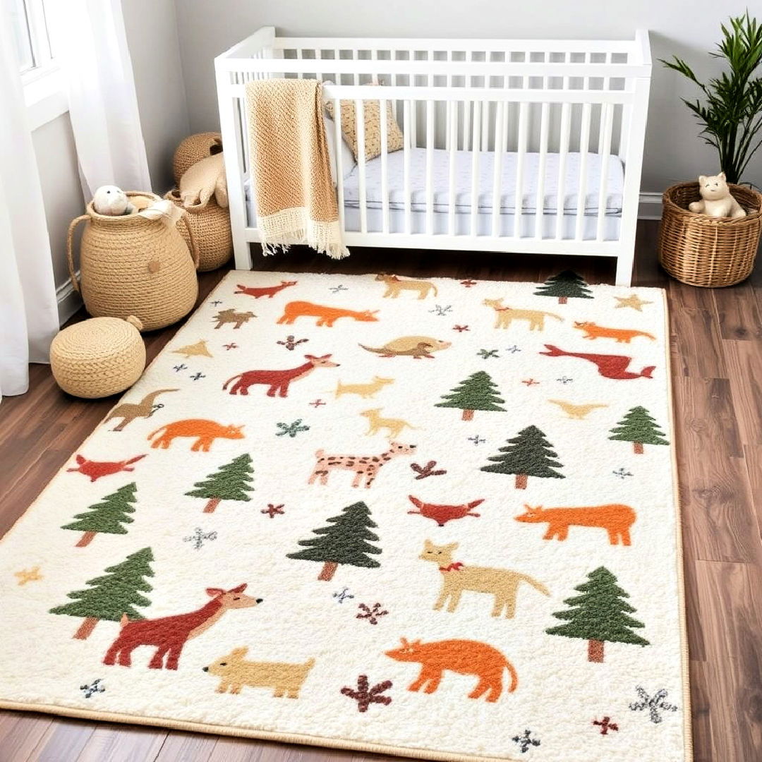 cozy woodland themed rug