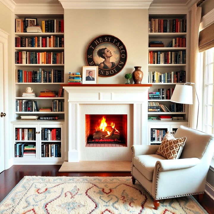 crafting a reading haven around fireplace