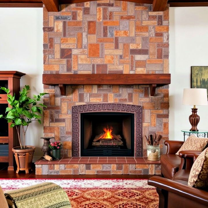 craftsman style fireplace tiles