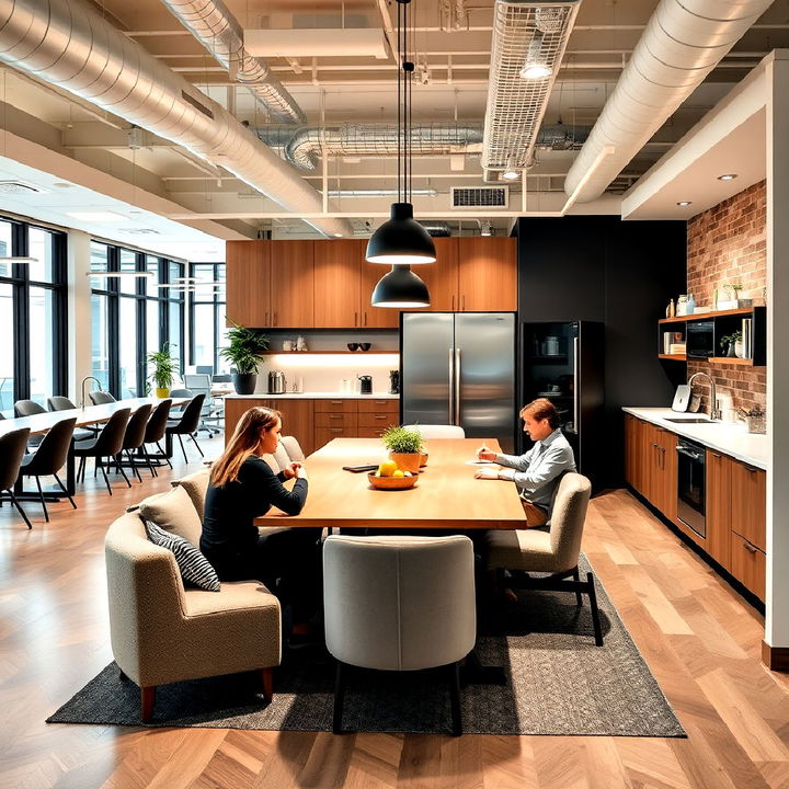 create a communal seating area in office kitchen