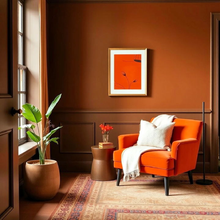 create a cozy orange reading nook