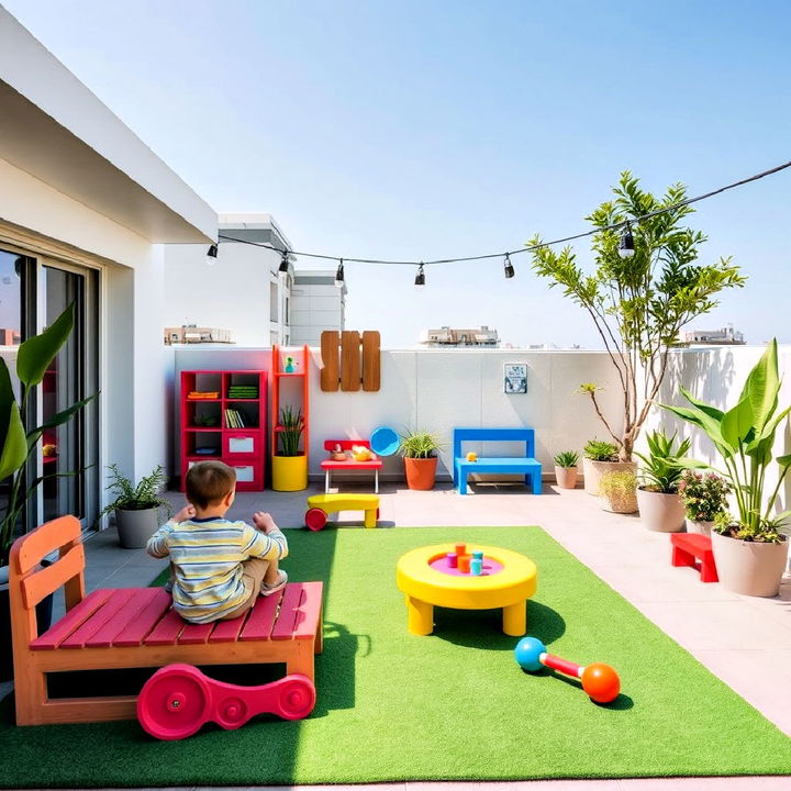 create a kids play zone on terrace