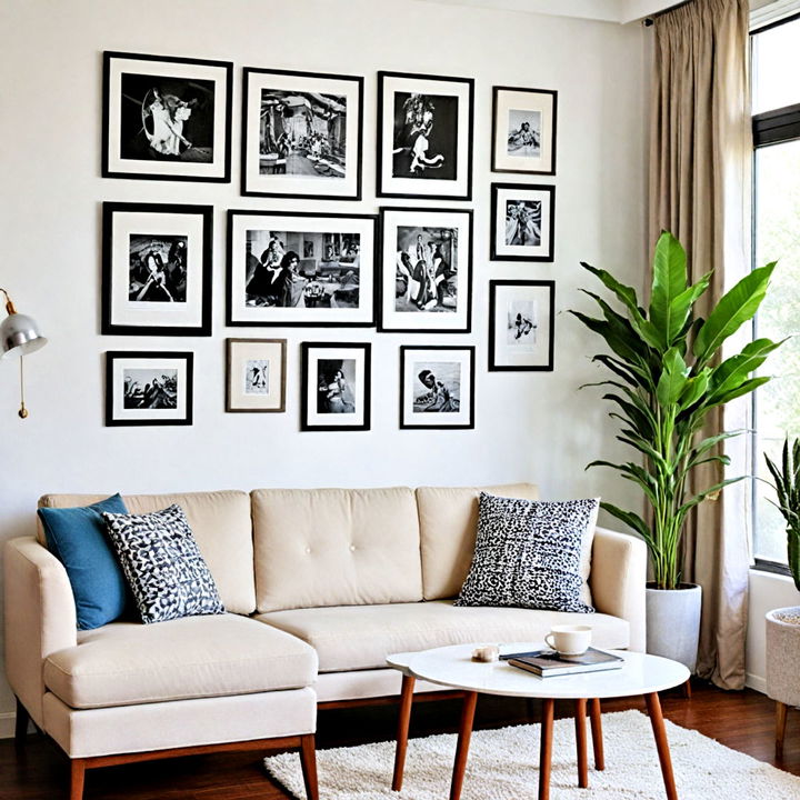 create drama with black and white gallery wall