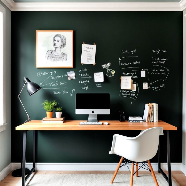 creative dark green chalkboard wall