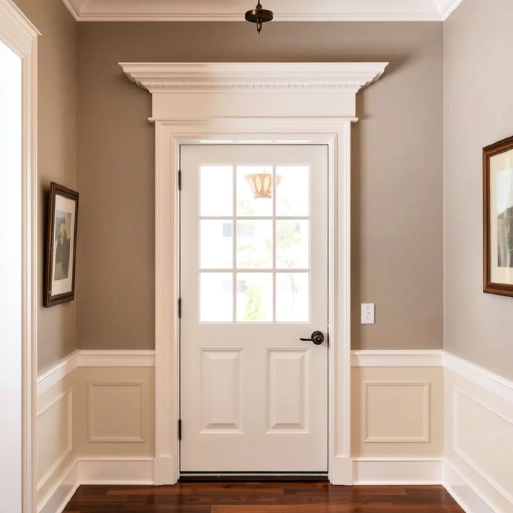 crown molding into door trim design