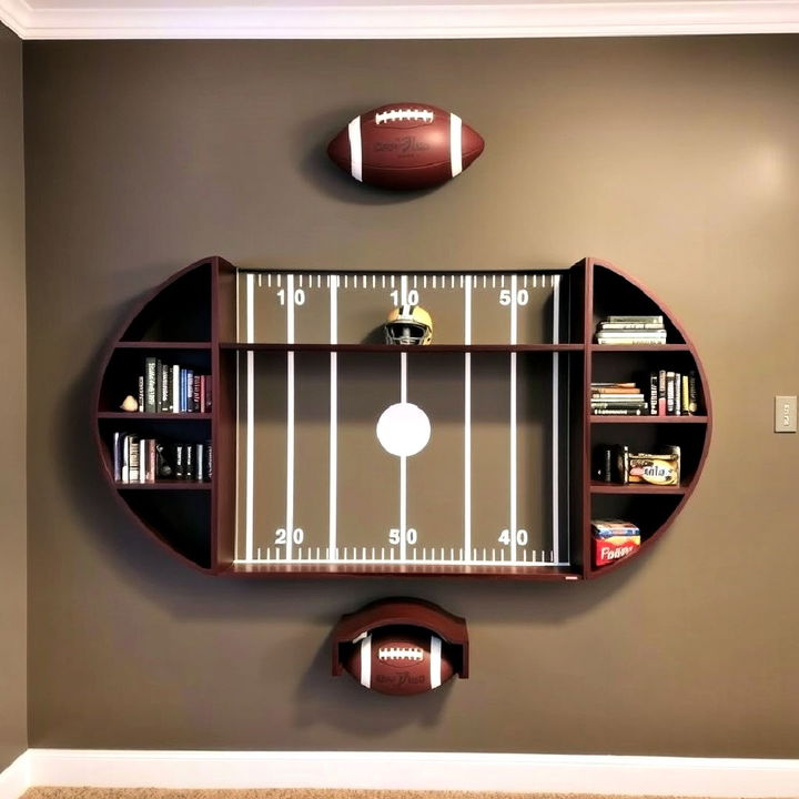 custom and unique football themed shelving