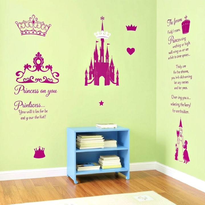 customizable princess themed wall decals