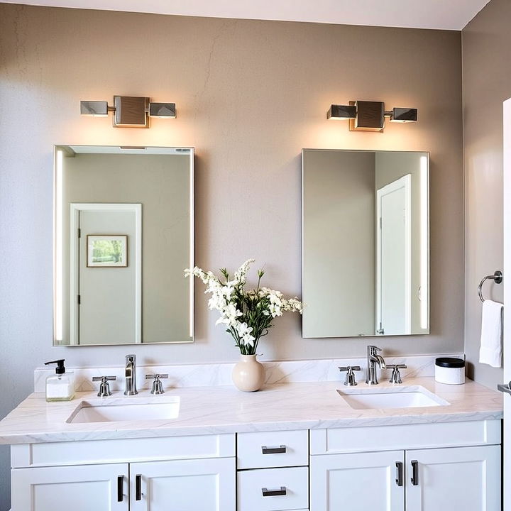 customized lighting zones around vanity