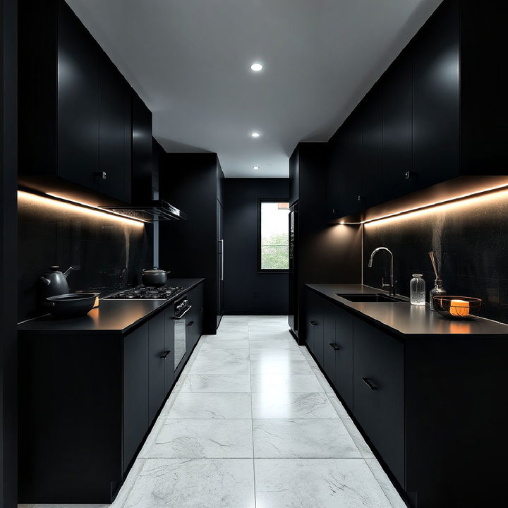 dark and moody with matte finishes kitchen