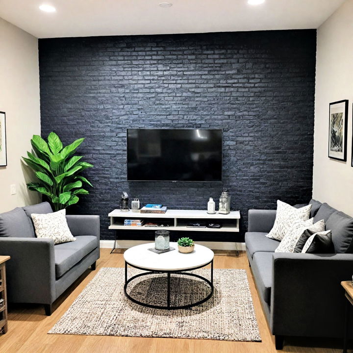 dark black accent wall for any basement