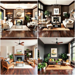 dark brown floor living room ideas