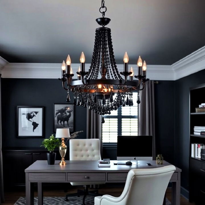 dark colored statement chandelier