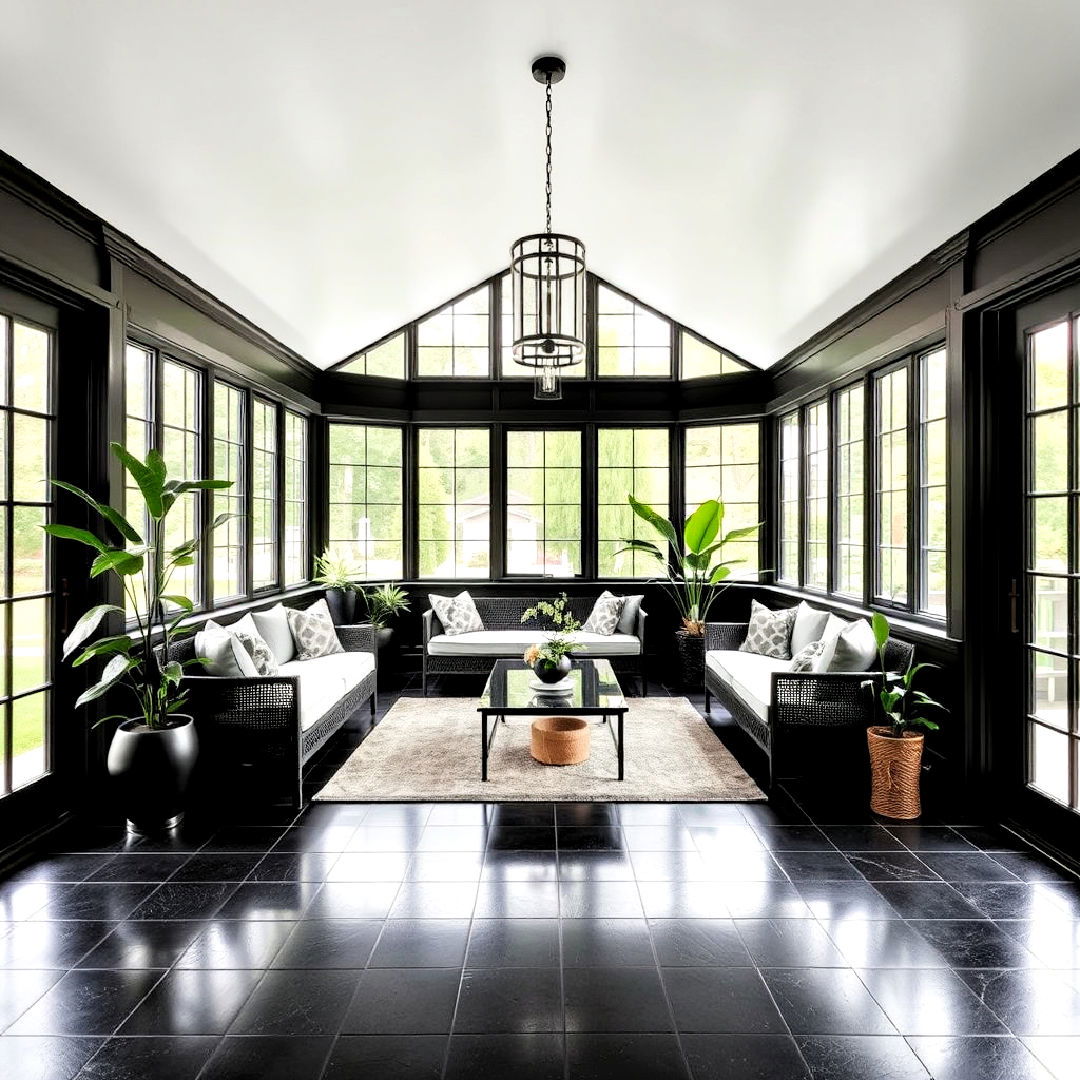 dark flooring for sunroom