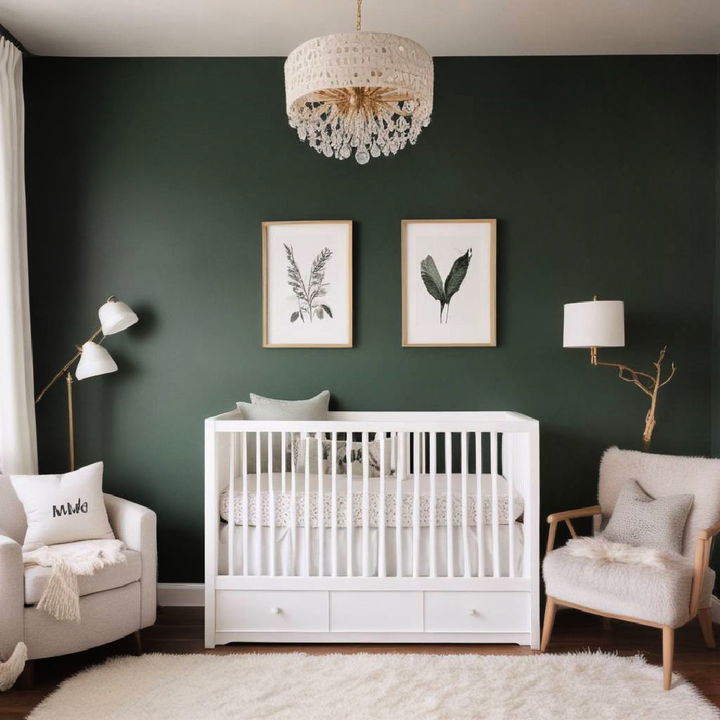 dark green accent wall for subtle impact