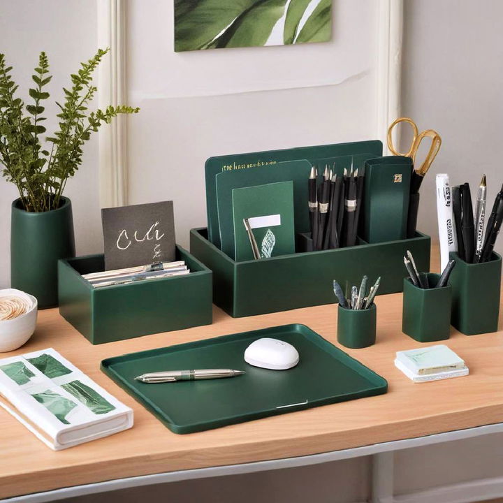 dark green accessories into your home office