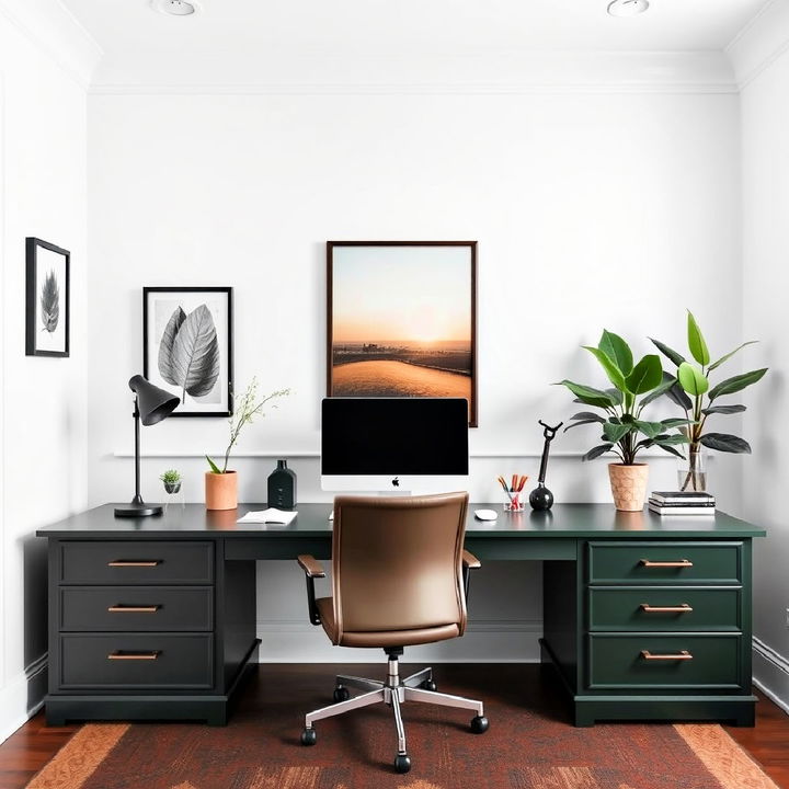 dark green desk for home office