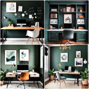 dark green home office ideas