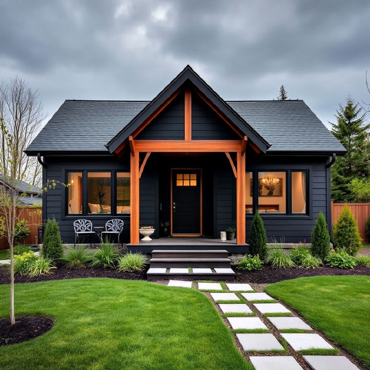 dark moody cottage house exterior