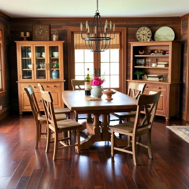 dark wood floor with rustic theme decor