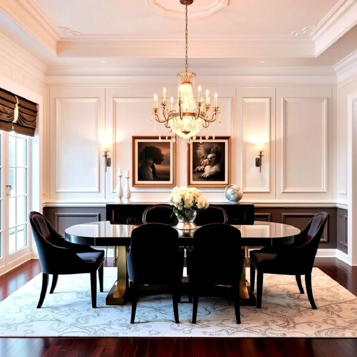 decorative and elegant dining wall molding