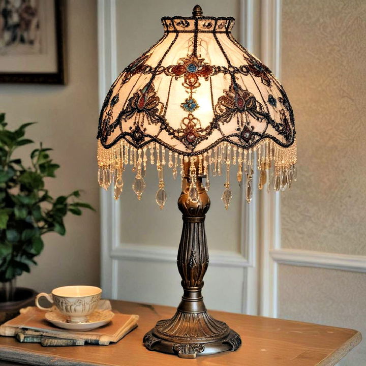 decorative and stylish beaded lampshade