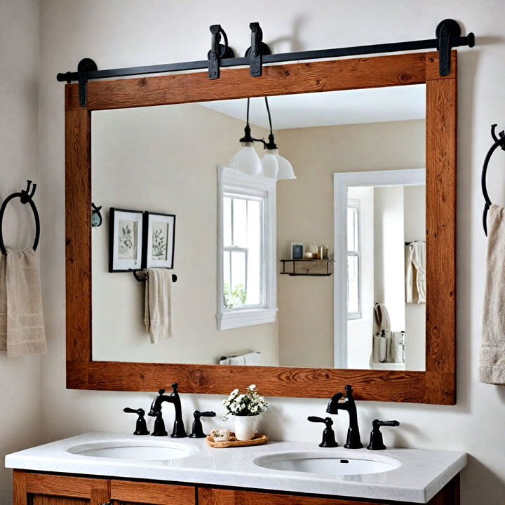 decorative barn door mirror