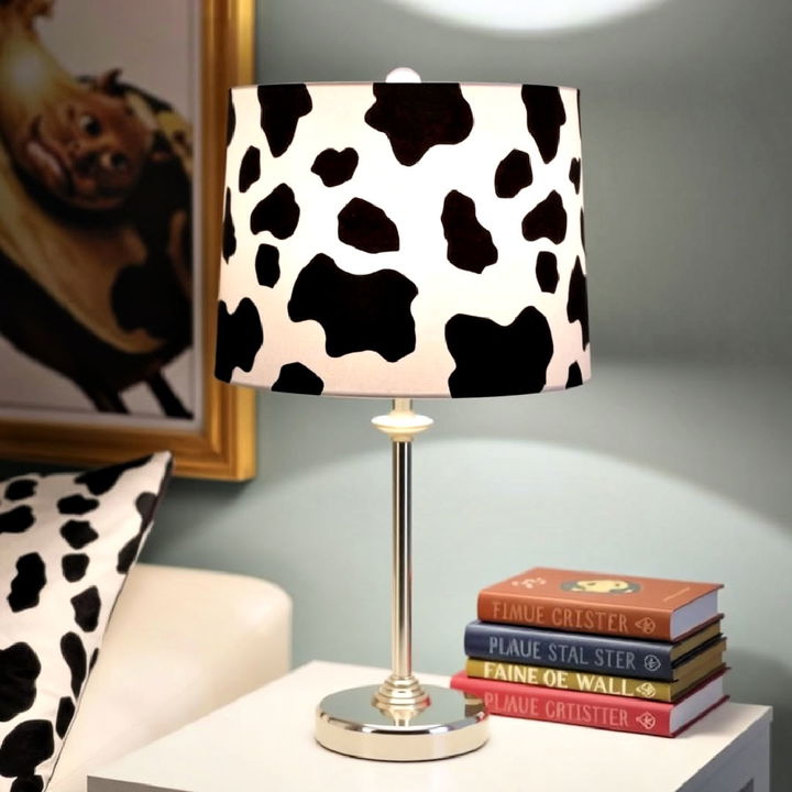 decorative cow print lampshade design