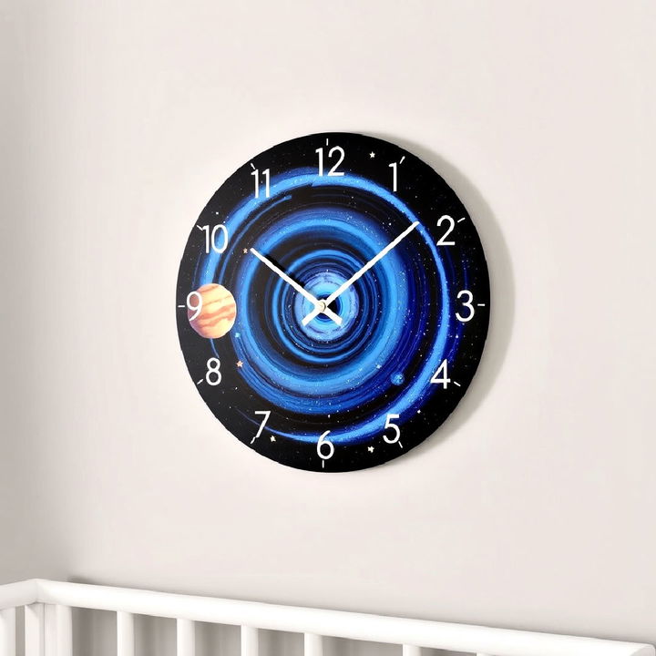 decorative galaxy themed wall clock