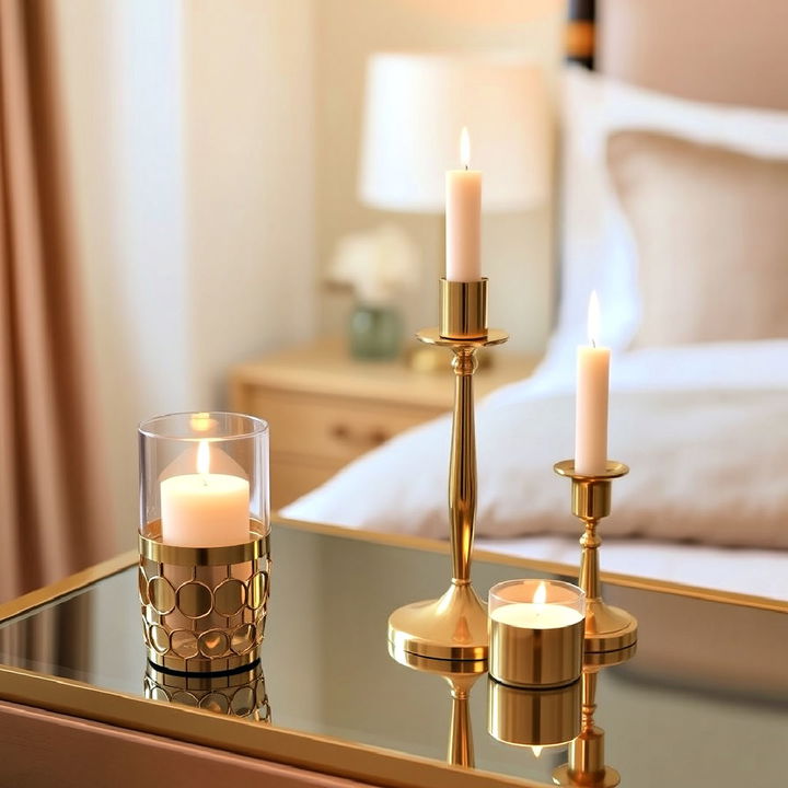 decorative gold candle holders