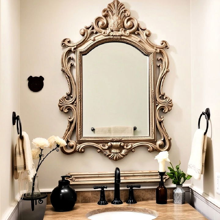 decorative ornate farmhouse mirror