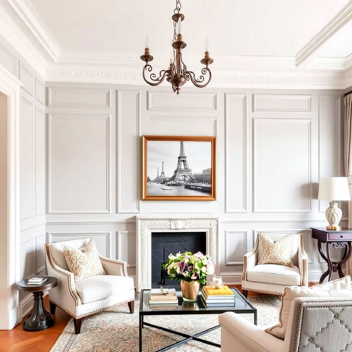 decorative parisian style living room molding