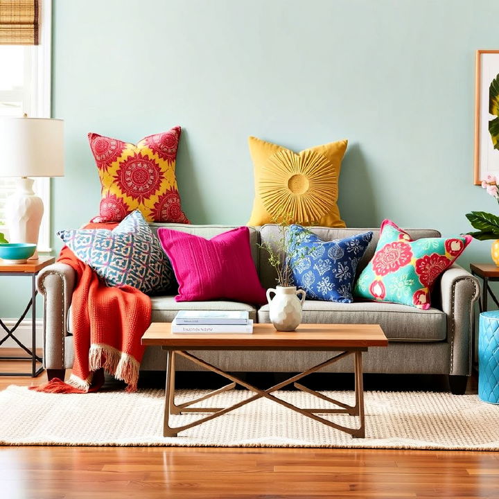 decorative pillows and throws living room