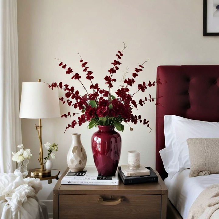 decorative small burgundy accents