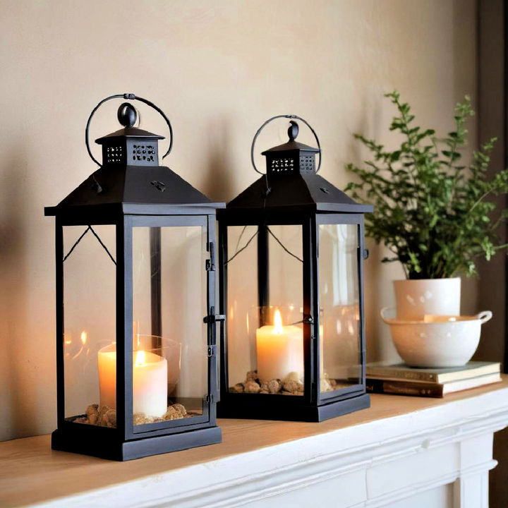 decorative tabletop lanterns mantel pieces