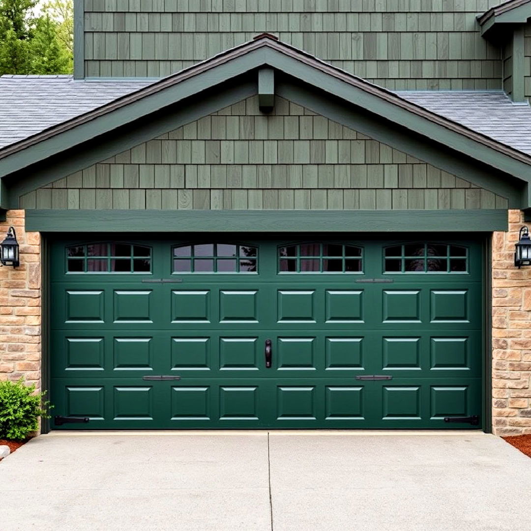 deep forest green garage door