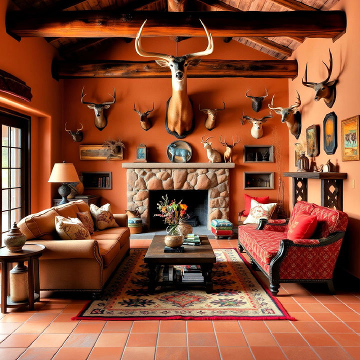 desert inspired southwestern trophy room design