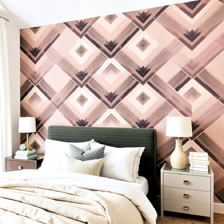 diamond shapes accent wall