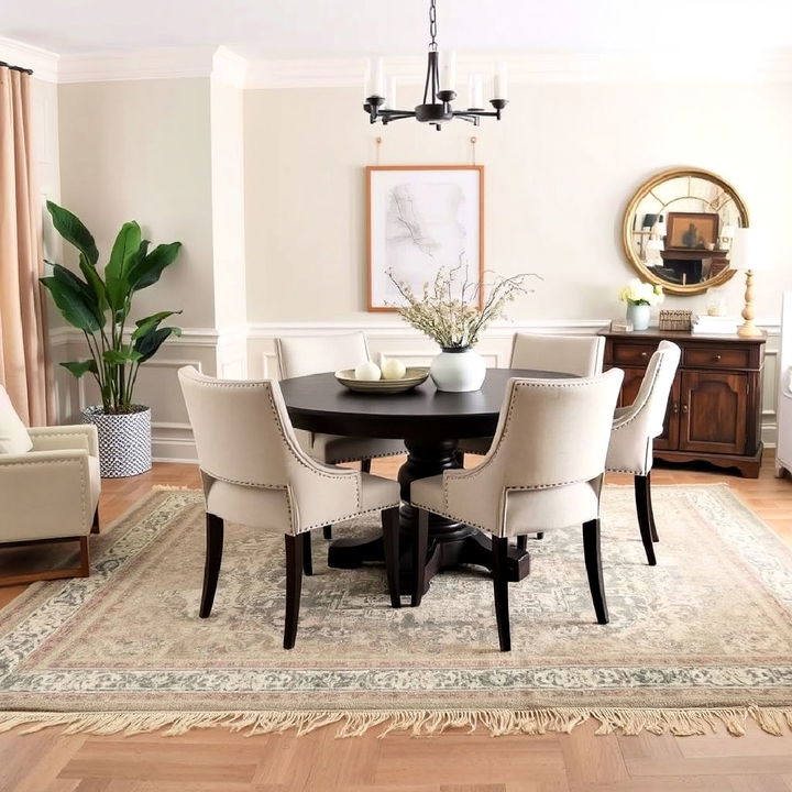 dining room with neutral shades decor