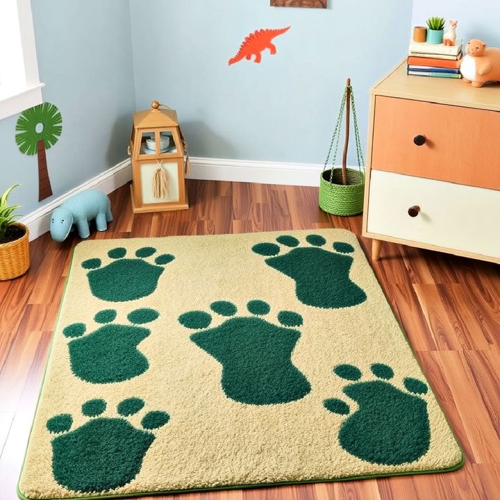 dino footprint rug for kids room