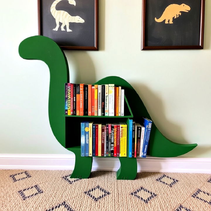 dinosaur bookshelf for kids room