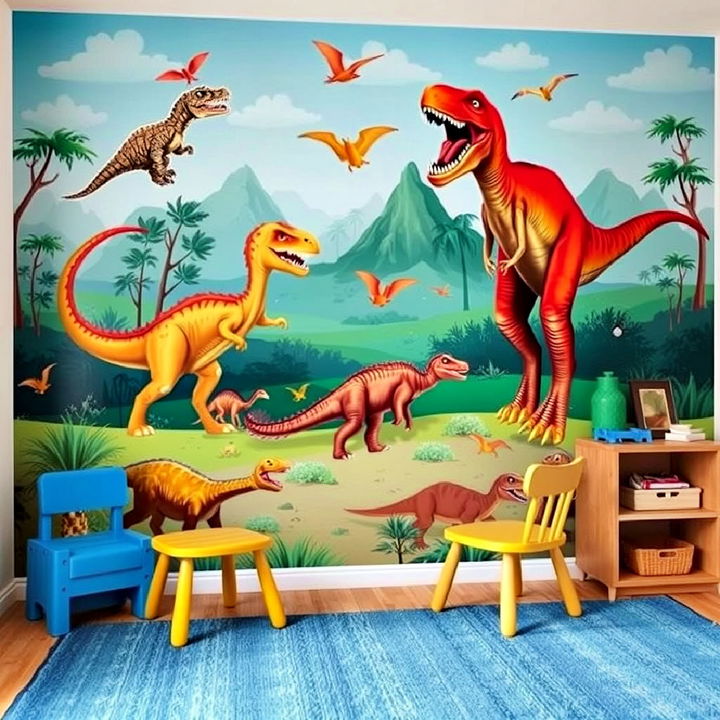 dinosaur wall mural for bedroom