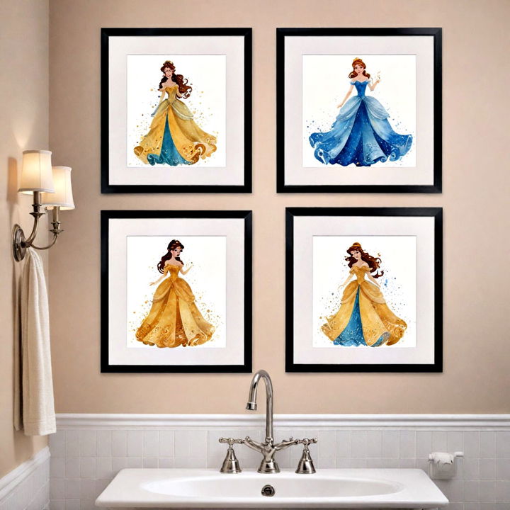 disney princess wall art for bathroom