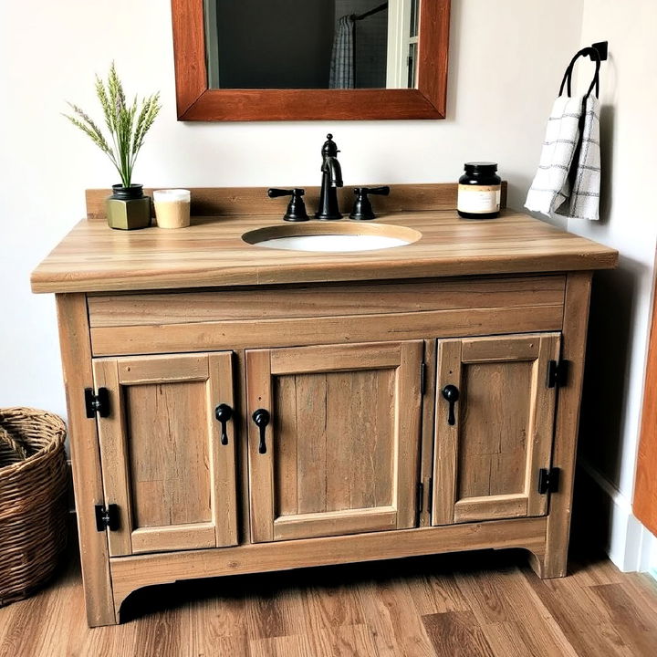 distressed wood vanity