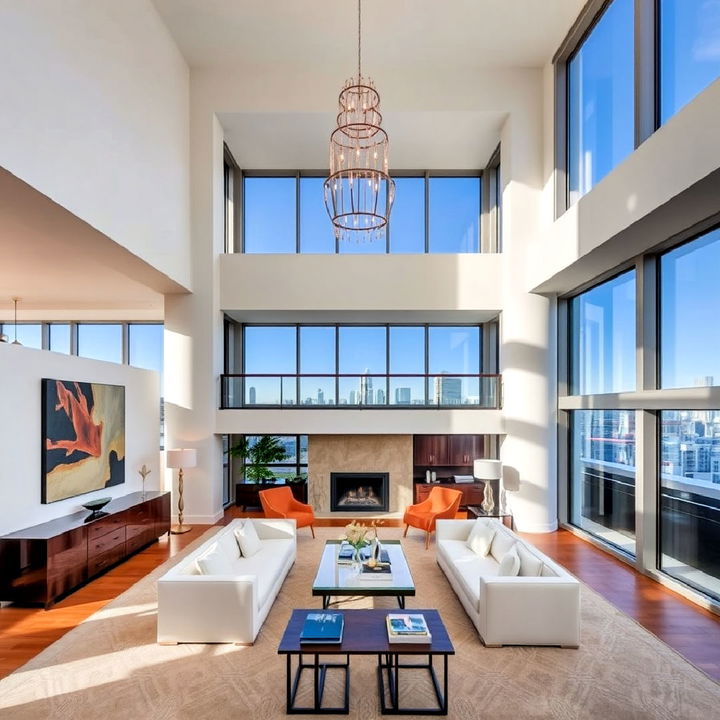 double height ceilings penthouse