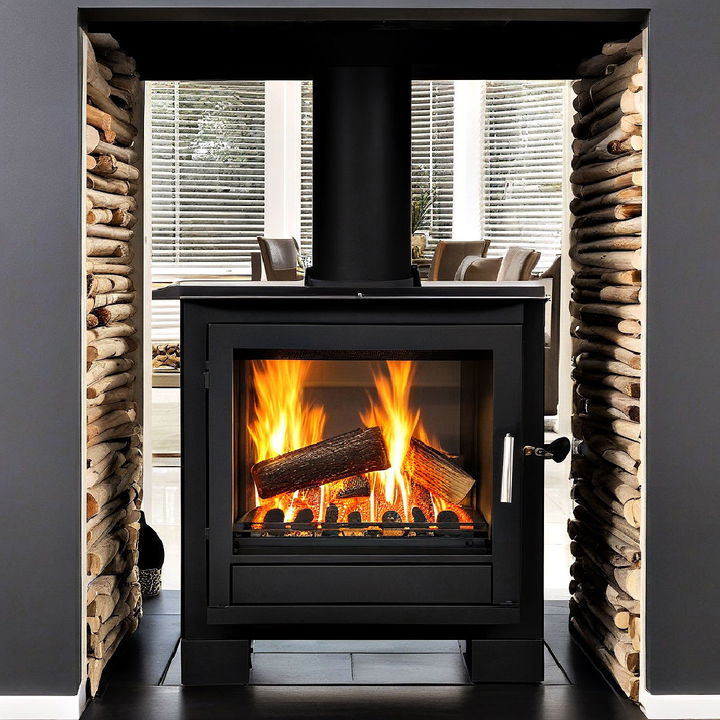 double sided log burner design